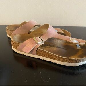 Birkenstock Pink with gold specs Gizeh